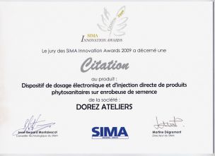 Prix SIMA - Innovation injection directe sur enrobeuse de semence